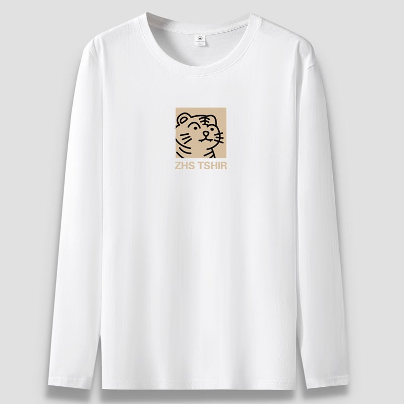 Combed cotton 200g solid color round neck long-sleeved T-shirt men's and women's same inner long-sleeved shirt bottoming shirt advertising shirt - Image 3