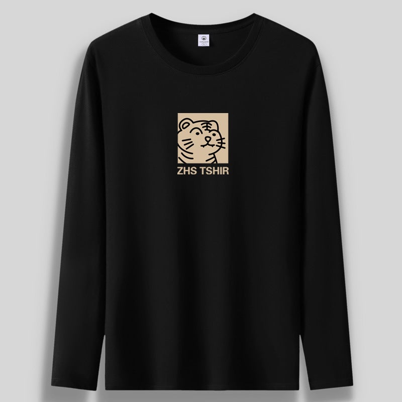 Combed cotton 200g solid color round neck long-sleeved T-shirt men's and women's same inner long-sleeved shirt bottoming shirt advertising shirt - Image 5