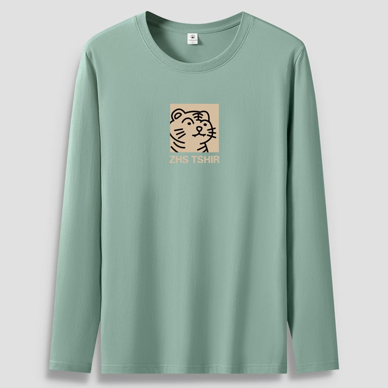 Combed cotton 200g solid color round neck long-sleeved T-shirt men's and women's same inner long-sleeved shirt bottoming shirt advertising shirt - Image 4