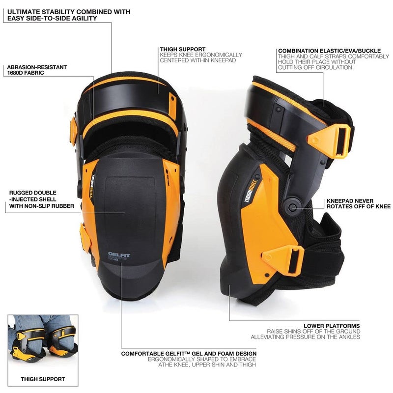 ToughBuilt - Gelfit â„¢ Thigh Support Stabilization Knee Pads - Heavy Duty, Comfortable and Adjustable - (TB-KP-G3) - Image 2