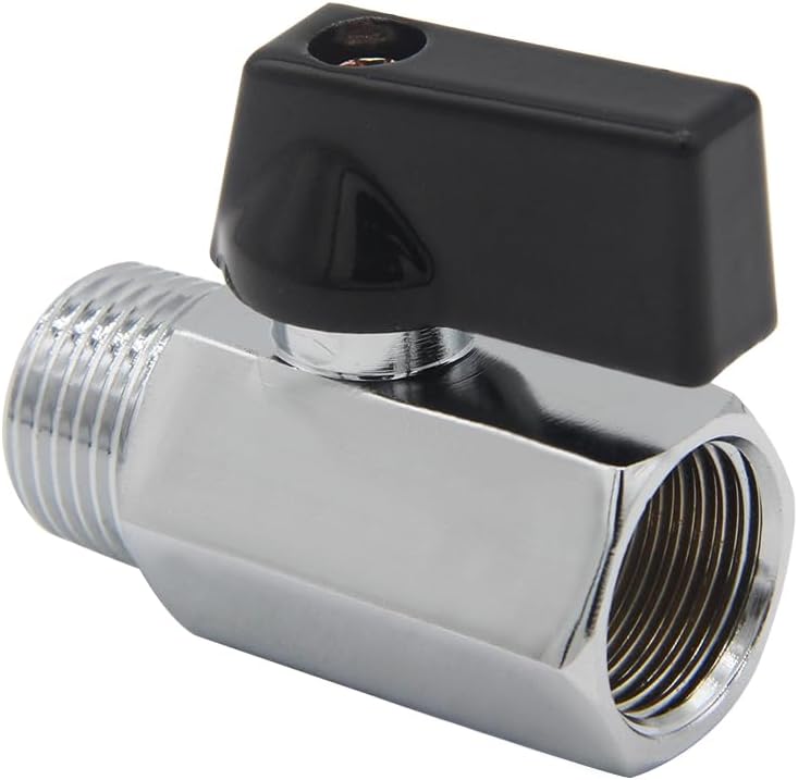 Joywayus صمام إغلاق Joywayus 2PCS صمام كروي نحاسي 1/2" NPT ذكر x 1/2" NPT أنثى بتشطيب كروم مصقول - Image 5