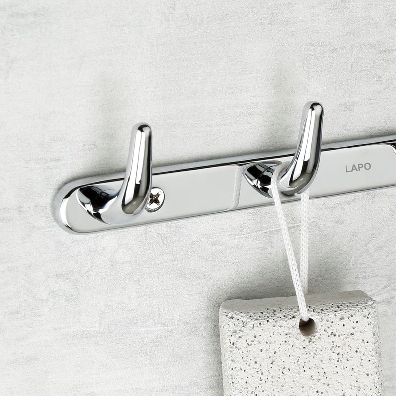 LAPO 4 Pack Heavy Duty 4 Pin Bathroom Cloth Hooks Door Hanger Wall Hooks Rail for Hanging Clothes and Keys Bathroom Accessories Matt Finish Pack of 4 - Image 3