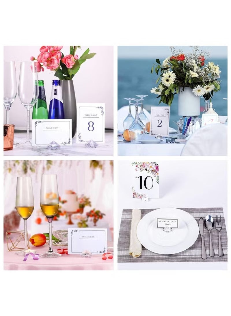 24 Pack Diamond Place Card Holders Stands, Acrylic Crystal Table Card Stands for Wedding, Party Decoration, Baby Shower, Table Decorations (Clear) - Image 5