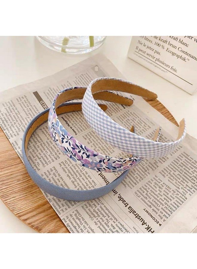 Agirlvct 7 Pack Headbands for Women,Non Slip Flower Headband,Fashion Pearl Headbands,Twisted Headband, White Head Bands Student Hair Accessories Birthday Thanksgiving Christmas Gift for Girl (Blue) - Image 5