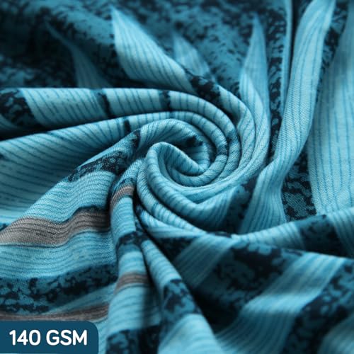 HOKIPO Polyester Blend 140 Gsm Fully Covered Chair Cover Set Of 1 With Frill, Sea Blue Tropical Leaves (Ar-5133-D10) - Image 4