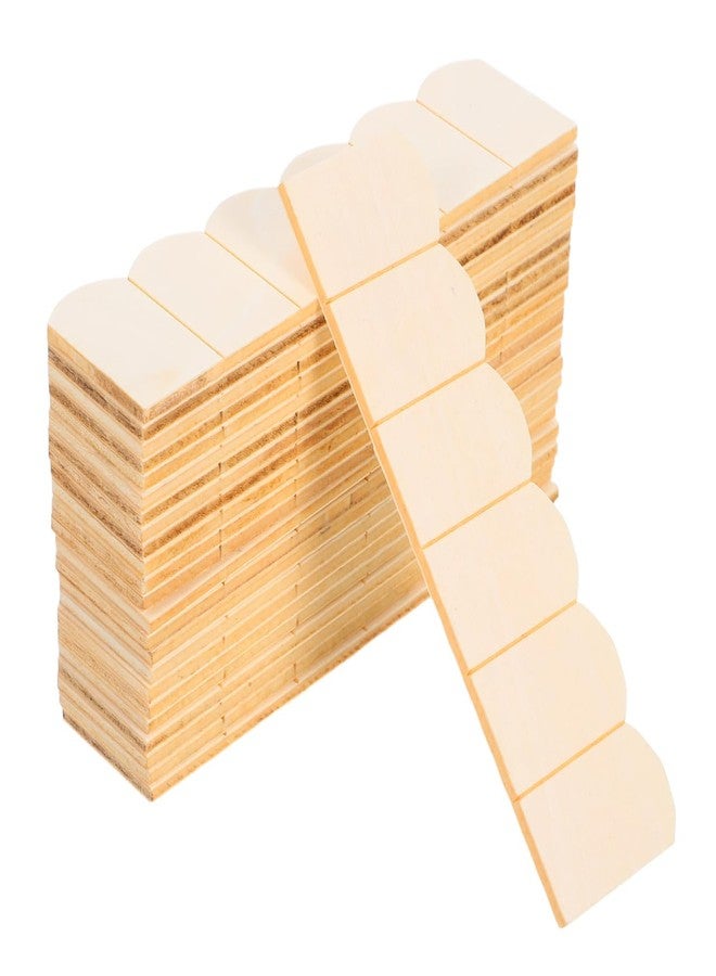 ifundom 24pcs Dollhouse Tiles Dollhouse Roof Tiles Model Unfinish Wooden Miniature Roof Tiles Decoration Mini Fish Scale Cedar Shing-les Dollhouse Bricks for Doll House - Image 1