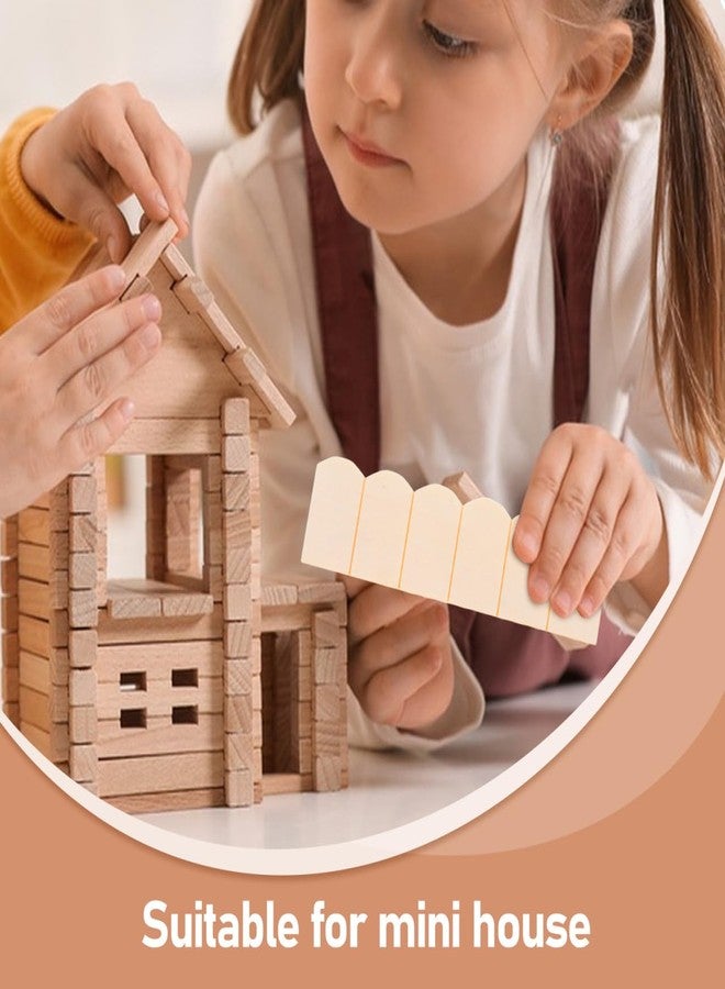 ifundom 24pcs Dollhouse Tiles Dollhouse Roof Tiles Model Unfinish Wooden Miniature Roof Tiles Decoration Mini Fish Scale Cedar Shing-les Dollhouse Bricks for Doll House - Image 5