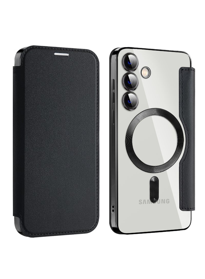 Rock Pow Leather Flip Samsung S24 Plus Case for Samsung 2024 Personalized Texture Leather Flip Phone Case, Flip Leather Case for Samsung with Credit Card Holder - Image 1