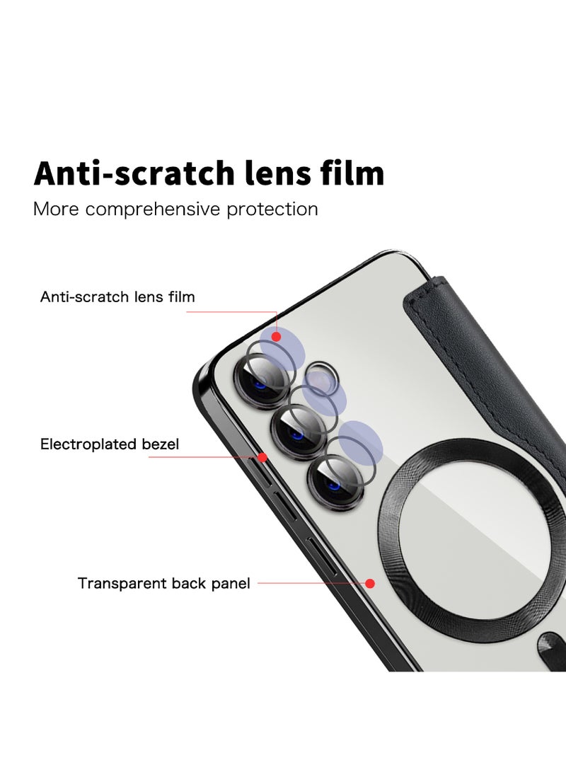 Rock Pow Leather Flip Samsung S24 Plus Case for Samsung 2024 Personalized Texture Leather Flip Phone Case, Flip Leather Case for Samsung with Credit Card Holder - Image 4