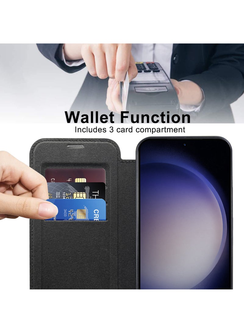 Rock Pow Leather Flip Samsung S24 Plus Case for Samsung 2024 Personalized Texture Leather Flip Phone Case, Flip Leather Case for Samsung with Credit Card Holder - Image 5