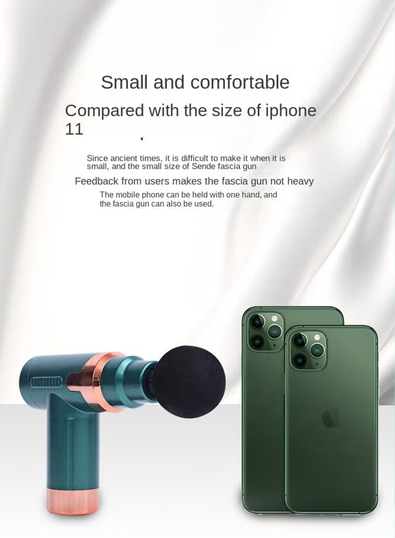 Rechargeable Wireless Portable Smart Fascia Mini Gun Massager Six Mode Vibration with 4 Head Replacement for Sore Muscle and Fascia Back Leg Shoulder Arm Foot Hand Body Massager Red - Image 2