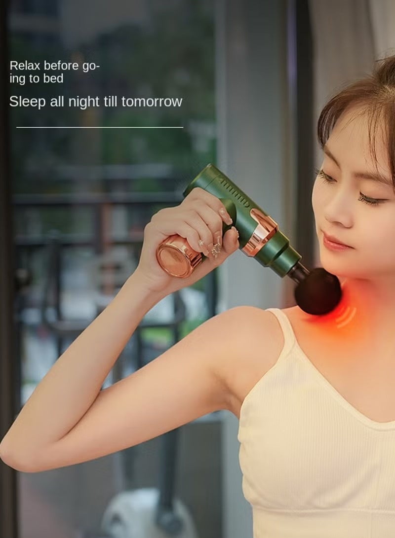 Rechargeable Wireless Portable Smart Fascia Mini Gun Massager Six Mode Vibration with 4 Head Replacement for Sore Muscle and Fascia Back Leg Shoulder Arm Foot Hand Body Massager Red - Image 5