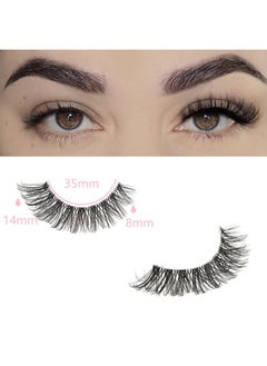 FARRED FARRED Cat Eye Lashes Natural Eyelashes Short Wispy Lash Strips Volume Eyelash Cateye Medium Length False Lashes Natural Looking Hybrid Clusters Full Strip Lashes (A1 | 8-14MM)  - Image 2
