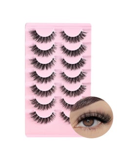 FARRED FARRED Cat Eye Lashes Natural Eyelashes Short Wispy Lash Strips Volume Eyelash Cateye Medium Length False Lashes Natural Looking Hybrid Clusters Full Strip Lashes (A1 | 8-14MM)  - Image 1