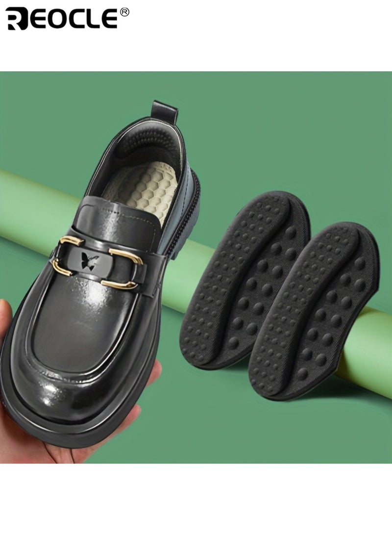 REOCLE 4PCS Self Adhesive Heel Cushions with Anti Slip and Hypoallergenic Design Shoe Inserts with Foam Lycra Fabric for Blister Prevention Comfort Fit - Image 3