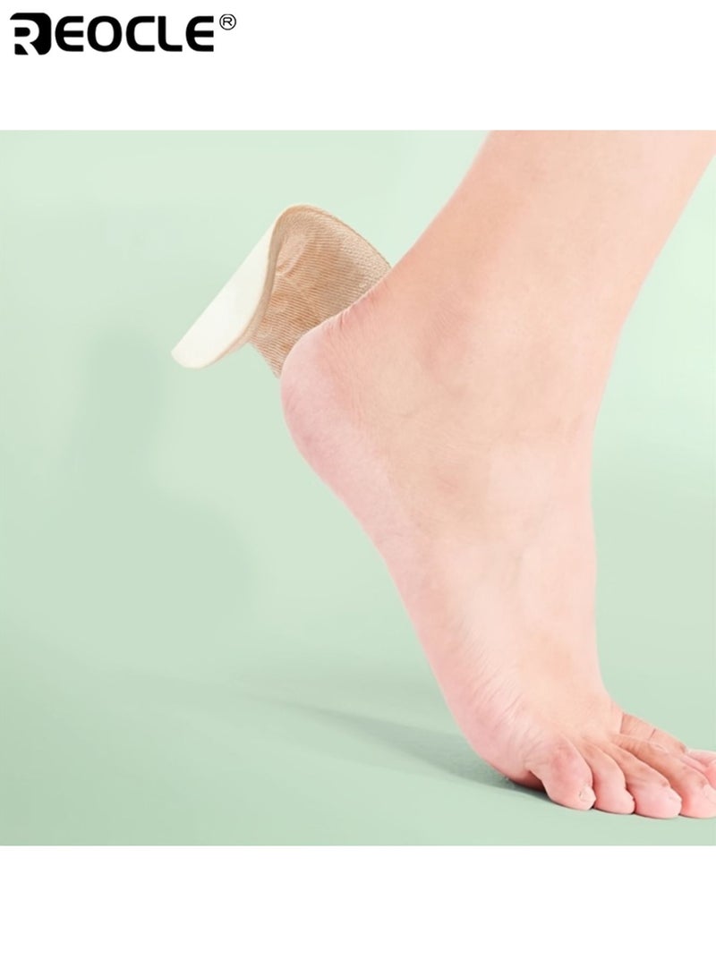 REOCLE 4PCS Self Adhesive Heel Cushions with Anti Slip and Hypoallergenic Design Shoe Inserts with Foam Lycra Fabric for Blister Prevention Comfort Fit - Image 4