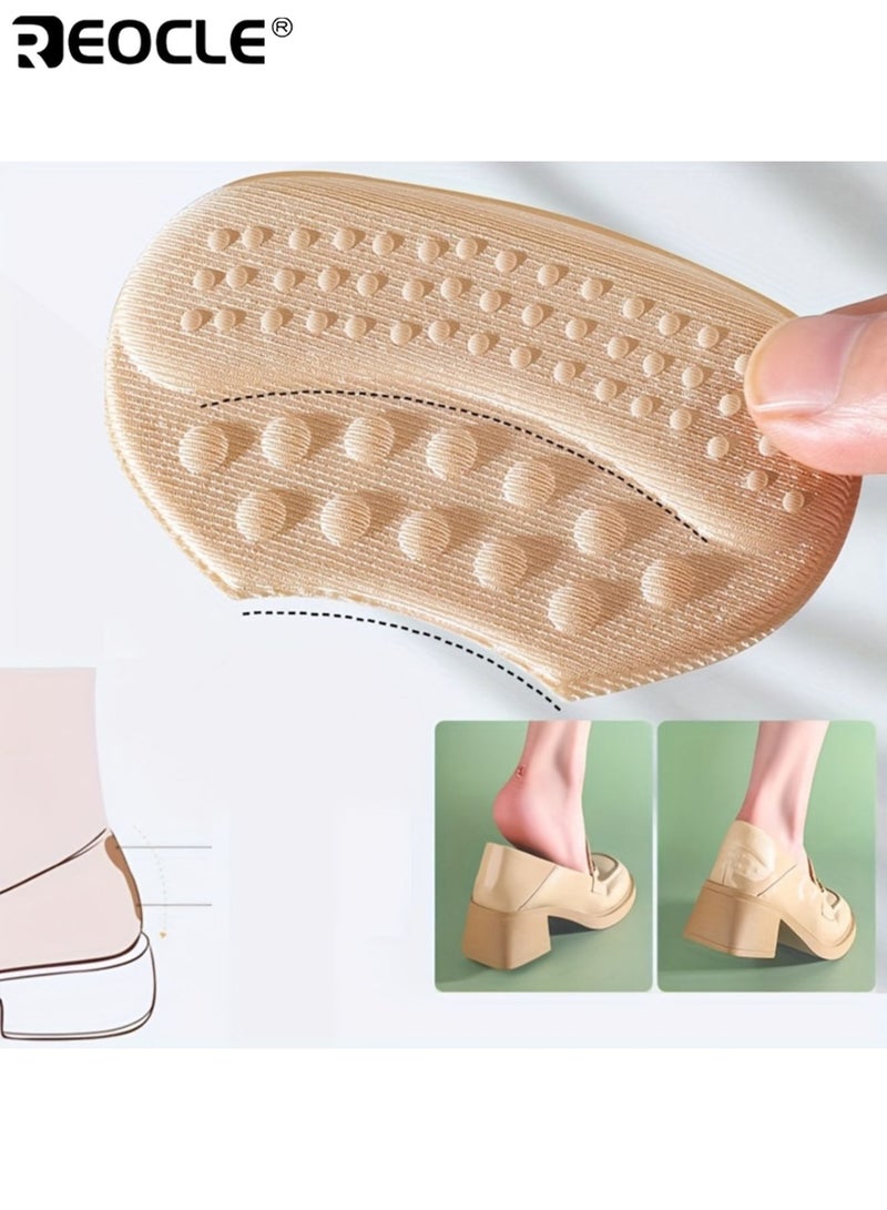 REOCLE 4PCS Self Adhesive Heel Cushions with Anti Slip and Hypoallergenic Design Shoe Inserts with Foam Lycra Fabric for Blister Prevention Comfort Fit - Image 5