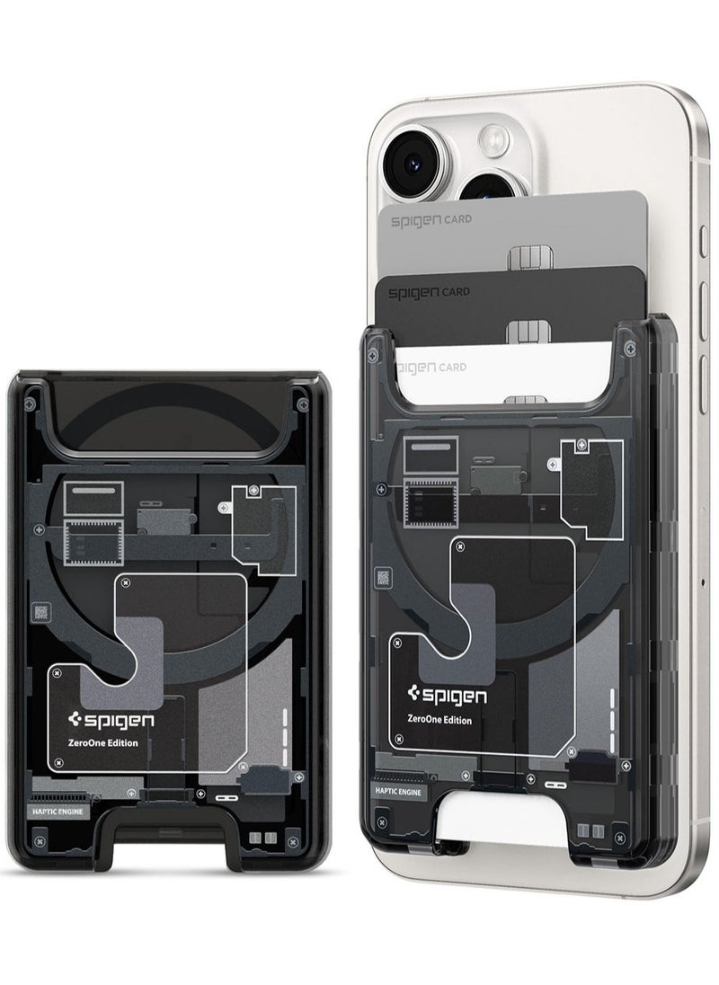 Spigen Ultra Hybrid (MagFit) Magnetic MagSafe Wallet Card Holder [3-4 Cards] for iPhone 16 Pro Max / 16 Pro / 16 Plus / 16 / iPhone 15/14/13/12 series - Zero One  - Image 1
