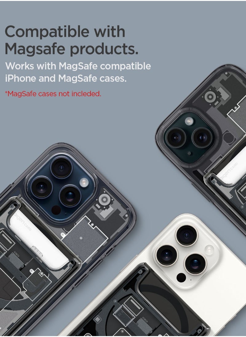 Spigen Ultra Hybrid (MagFit) Magnetic MagSafe Wallet Card Holder [3-4 Cards] for iPhone 16 Pro Max / 16 Pro / 16 Plus / 16 / iPhone 15/14/13/12 series - Zero One  - Image 2