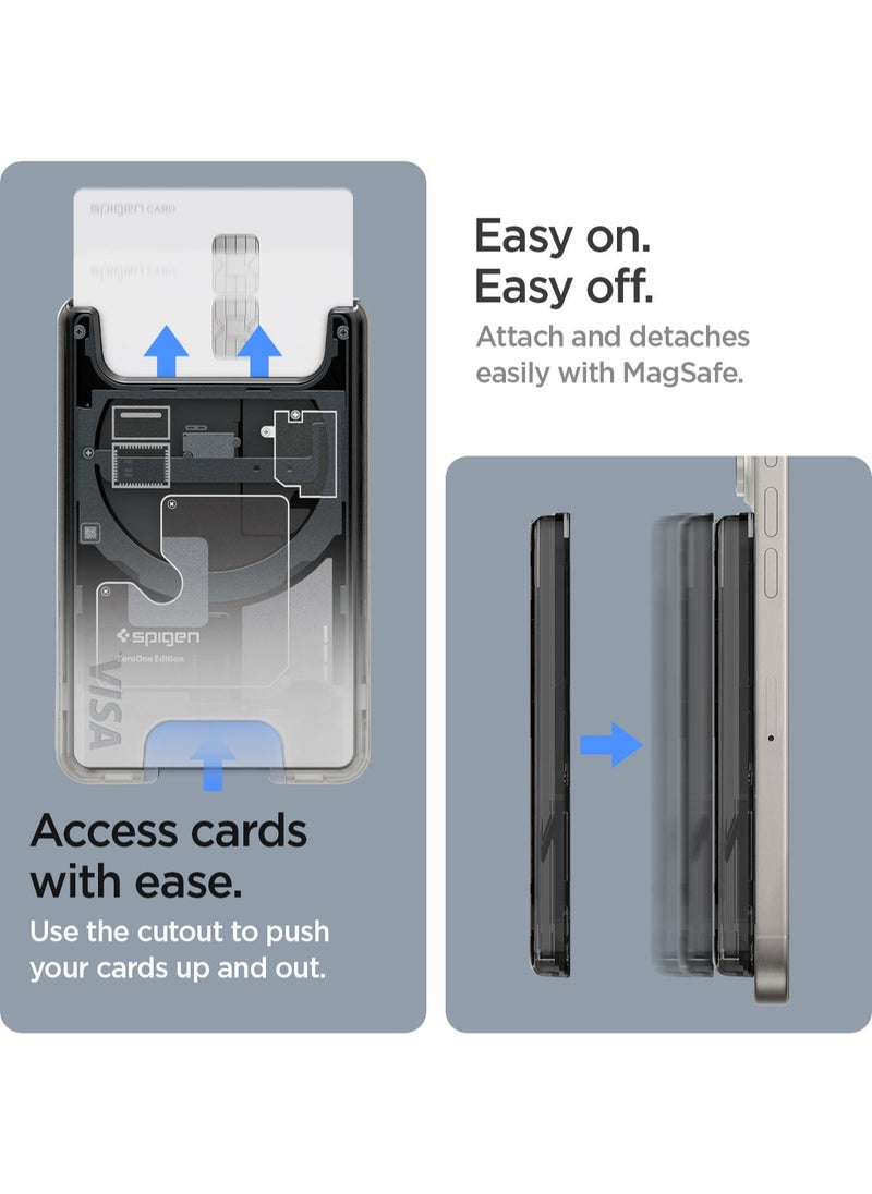 Ultra Hybrid (MagFit) Magnetic MagSafe Wallet Card Holder [3-4 Cards] for iPhone 16 Pro Max / 16 Pro / 16 Plus / 16 / iPhone 15/14/13/12 series - Zero One