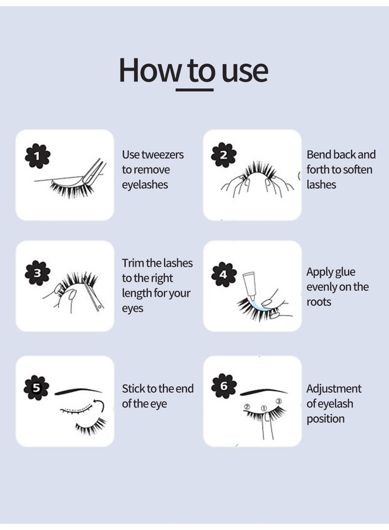 MAGEFY رموش صناعية رموش رقيقة مظهر طبيعي رموش ناعمة رموش مقلدة من الفرو الصناعي حجم 5 أزواج رموش كثيفة حزم رموش مزيفة - Image 5