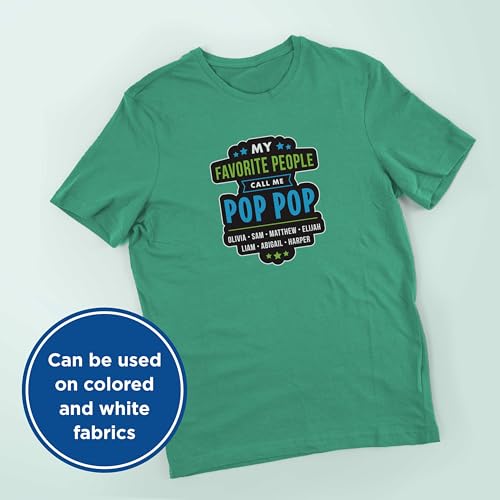 PrintWorks Iron on Heat Transfer Paper for Inkjet Printer - Printable Heat Transfer Vinyl for Dark Fabric (Printable HTV) - 8.5" x 11" - 5 Sheets - Made in The USA - Iron on Vinyl (00529A) - Image 3