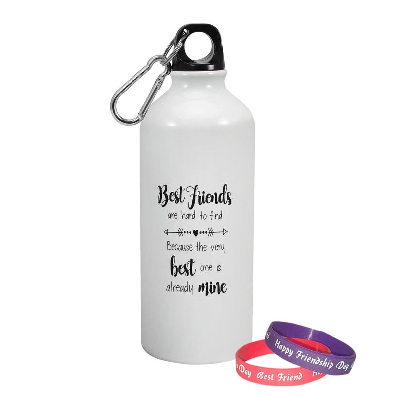 Happu Happu Happy Friendship Day Aluminium Sipper Bottle with 1 Friendship Band Best Friends are Hard to Find Friendship Day Gift Friendship Day Gift for Men Friendship Day Gift for Women 6038600  - Image 1