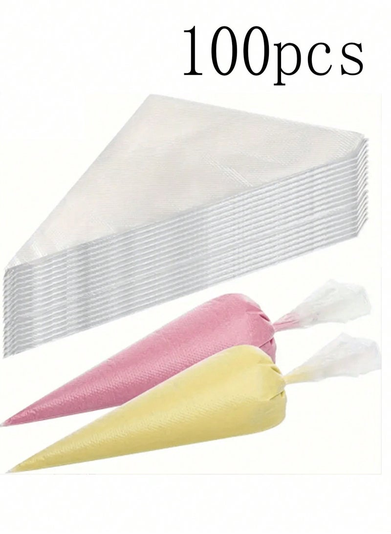 أكياس تزيين الكيك وأكياس كريمة قابلة للاستخدام مرة واحدة، أكياس بايبينغ قوية مقاومة للانفجار لتزيين الكوكيز والكيك والحلويات – 100 قطعة - Image 1