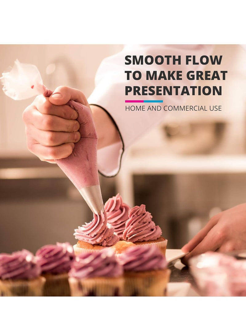 أكياس تزيين الكيك وأكياس كريمة قابلة للاستخدام مرة واحدة، أكياس بايبينغ قوية مقاومة للانفجار لتزيين الكوكيز والكيك والحلويات – 100 قطعة - Image 4