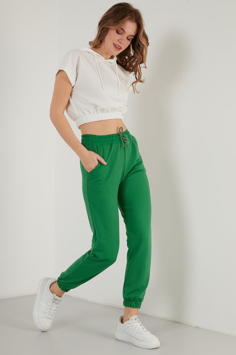 Lela Cotton Basic Jogger Sweatpants with Elastic Waist and Leg Legs Women's Sweatpants 5864171  - Image 1