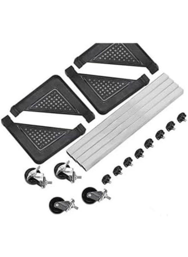 حامل قاعدة قابل للتعديل شديد التحمل مع عجلات من ميرف – قاعدة متحركة للغسالة والمجفف والثلاجة - Image 3