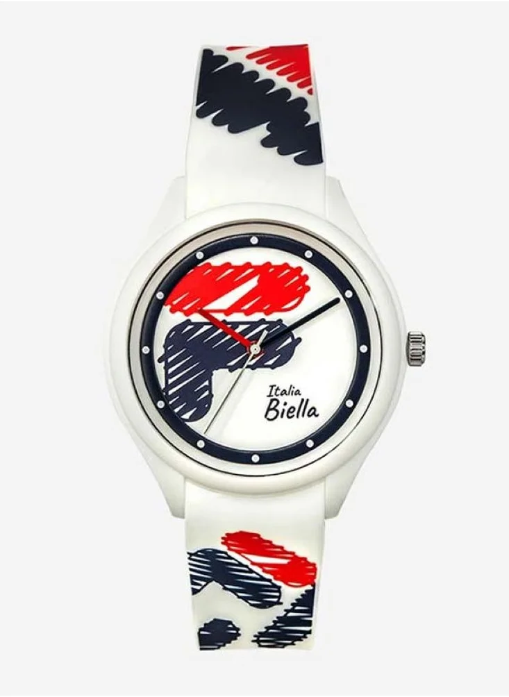 FILA FILA ADULT UNISEX ANALOGUE WATCH PLASTIC CASE WHITE SILICONE STRAP, 38-321-301