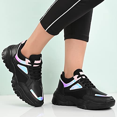 Amico Comfotable Lightweight Casual Sneaker For Women/Girls Black, 6 Uk - Image 2
