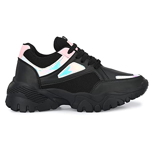Amico Comfotable Lightweight Casual Sneaker For Women/Girls Black, 6 Uk - Image 5