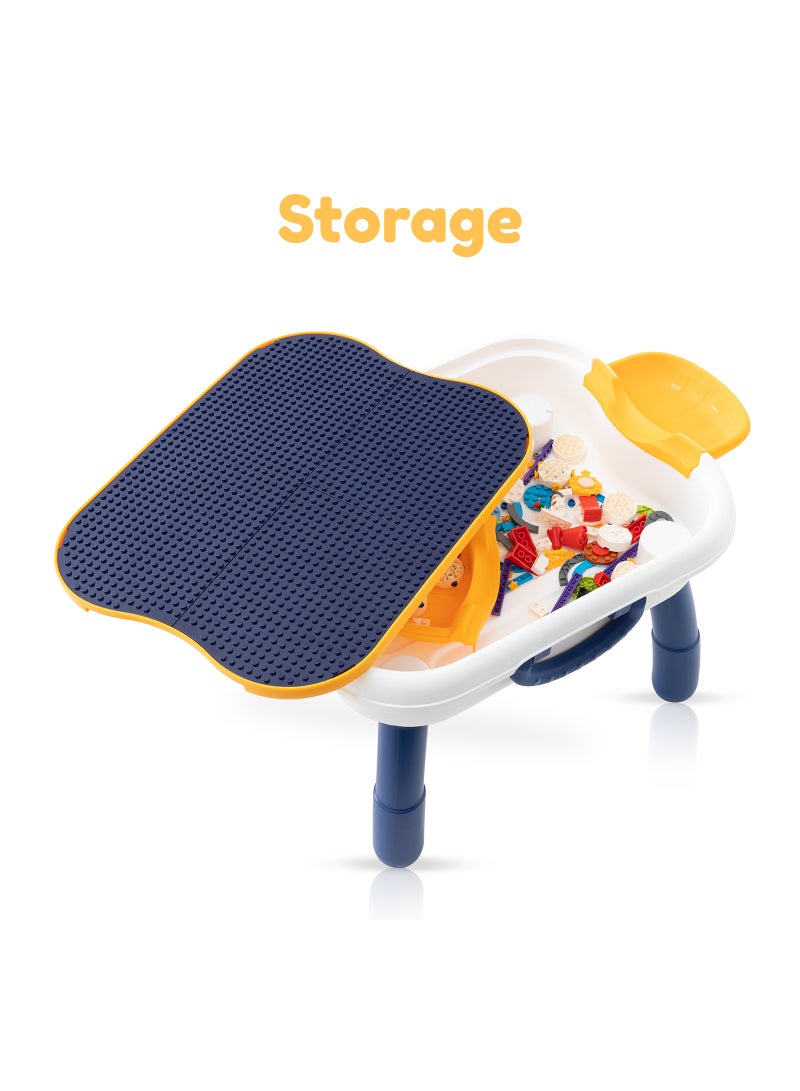 Little Story Little Story 4 In 1 Block Activity Table with Blocks - Blue  - Image 4