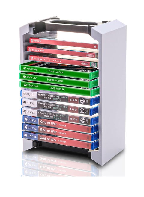 ECHZOVE PS5 Game Holder, PS5 Storage Tower, Video Game Storage Stand Compatible with PS5 PS4 Xbox Game Card Cases