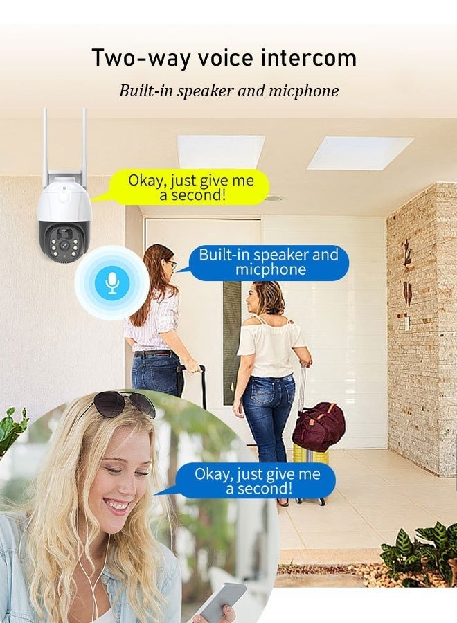 IqwiCam Outdoor Security Solar Camera Wireless Camera for Home, Full Color Night Vision, HD Camera 5MP Wi-Fi CCTV Camera Night Vision IP66 Dustproof Waterproof, Two-way Talk Support AI Human & Vehicle Detection, with 64GBSD Card - Image 5