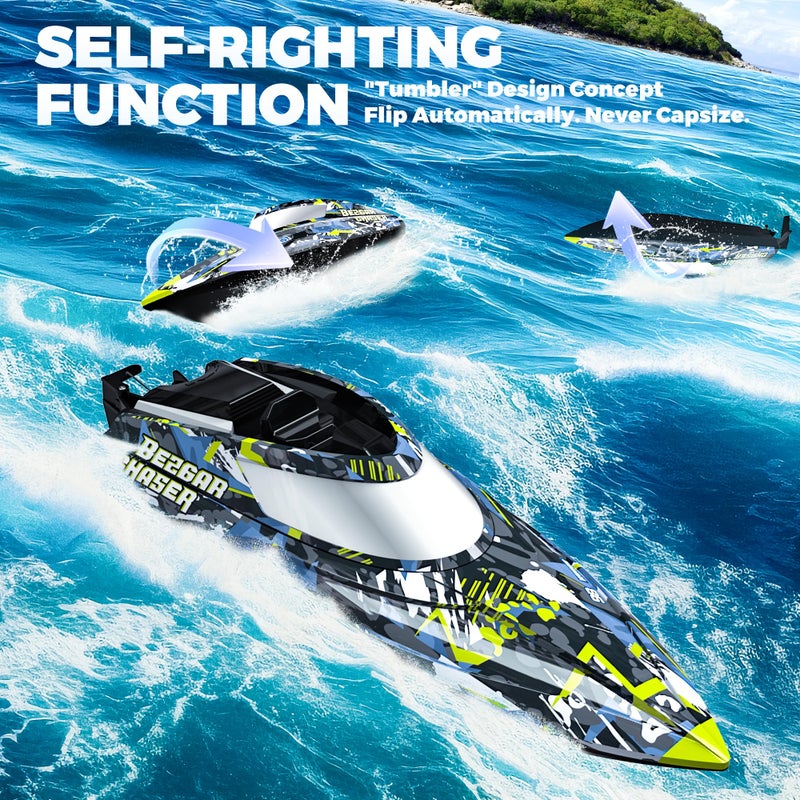 BEZGAR TX123 Remote Control Boats  Fast Speed RC Boat 32 KPH with A Portable Suitcase for Lakes  Pools  Salt Water Summer Toys for Adults and Ideal Gifts for Kids Boys Age 6 7 812 Years Old - Image 3