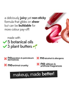 Ruby's Organics Lip Oil Gloss For Women And Girls, All Skin Tones- Moisturizing, Long Lasting, Non Sticky And Non Drying Formula, Glossy Texture, Natural Lip Makeup, Paraben Free - Grapevine, 6.5Ml  - Image 2