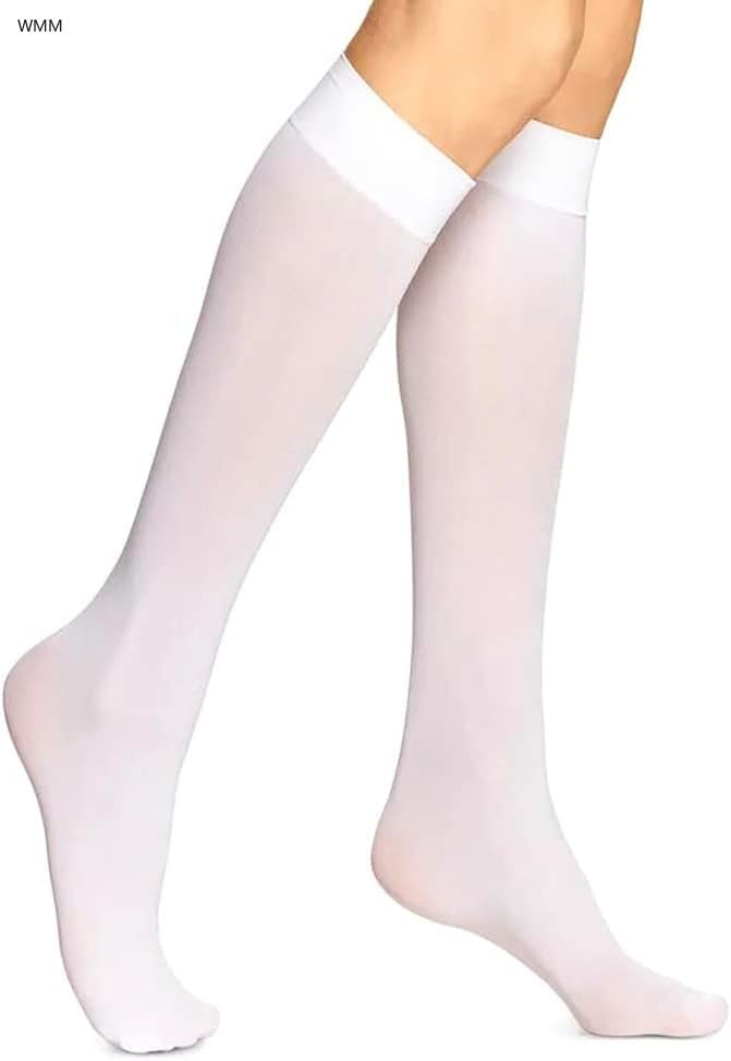 WMM Women Sheer Knee High Stockings 20 Denier (3PCS One Size, white) - Image 2