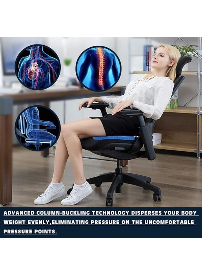 Gel Seat Cushion Orthopedic Honeycomb Design – Breathable Cooling Seat Pad for Pressure Relief, Back & Tailbone Support, Non-Slip Cushion for Office Chair, Car, Wheelchair & Long Sitting Comfort  -Multicolor - Image 4