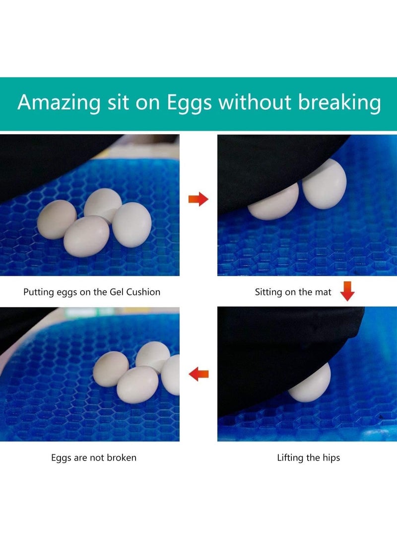 Gel Seat Cushion Orthopedic Honeycomb Design – Breathable Cooling Seat Pad for Pressure Relief, Back & Tailbone Support, Non-Slip Cushion for Office Chair, Car, Wheelchair & Long Sitting Comfort  -Multicolor - Image 3