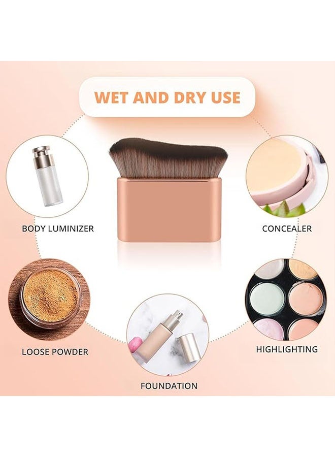 2 Pcs Body Makeup Brush, Tanning Brush for Body and Leg, Face Brushes, Eye Brushes, Foundation Brush for Body Kabuki Makeup, Highlighter, Foundation, Bronzer, Shimmer, Glow, Concealers, Cream, Powder - Image 3