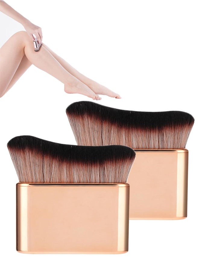 2 Pcs Body Makeup Brush, Tanning Brush for Body and Leg, Face Brushes, Eye Brushes, Foundation Brush for Body Kabuki Makeup, Highlighter, Foundation, Bronzer, Shimmer, Glow, Concealers, Cream, Powder - Image 1