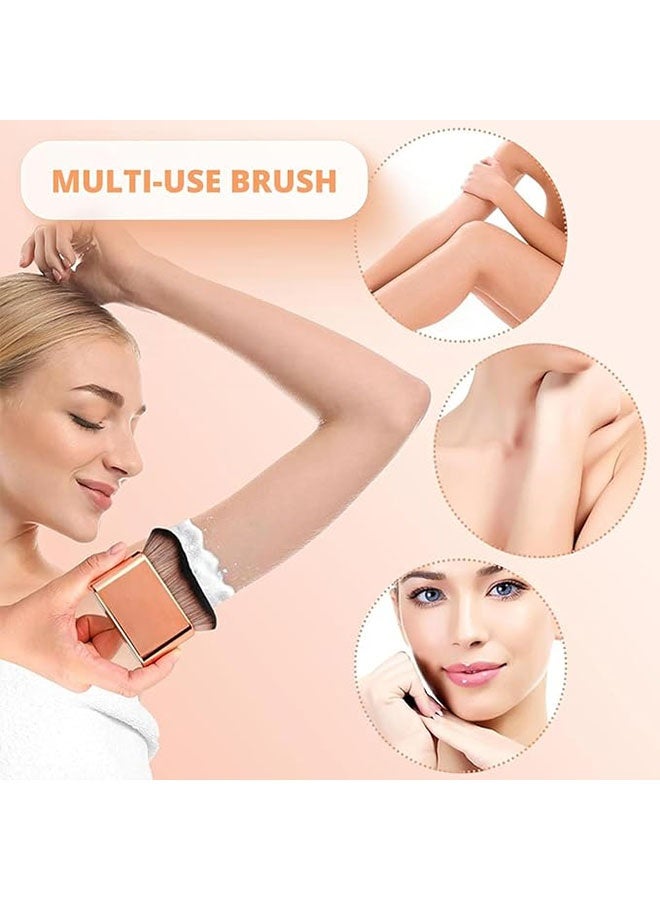 2 Pcs Body Makeup Brush, Tanning Brush for Body and Leg, Face Brushes, Eye Brushes, Foundation Brush for Body Kabuki Makeup, Highlighter, Foundation, Bronzer, Shimmer, Glow, Concealers, Cream, Powder - Image 4