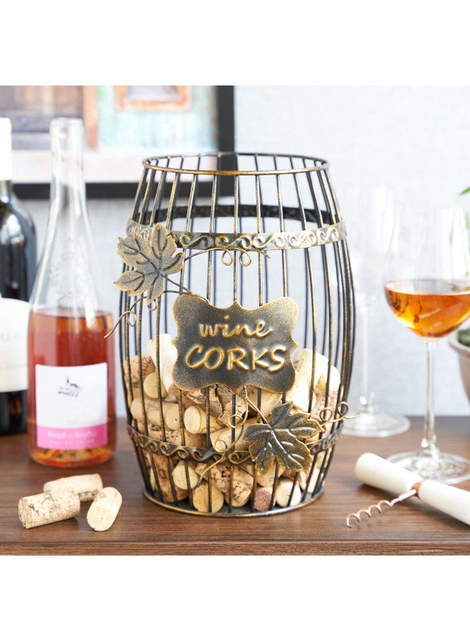 True Display Wine Kitchen, Barrel Cage Holder Collector Decorative Vino Cork Storage Box Container Gift, Set of 1, Brown - Image 5