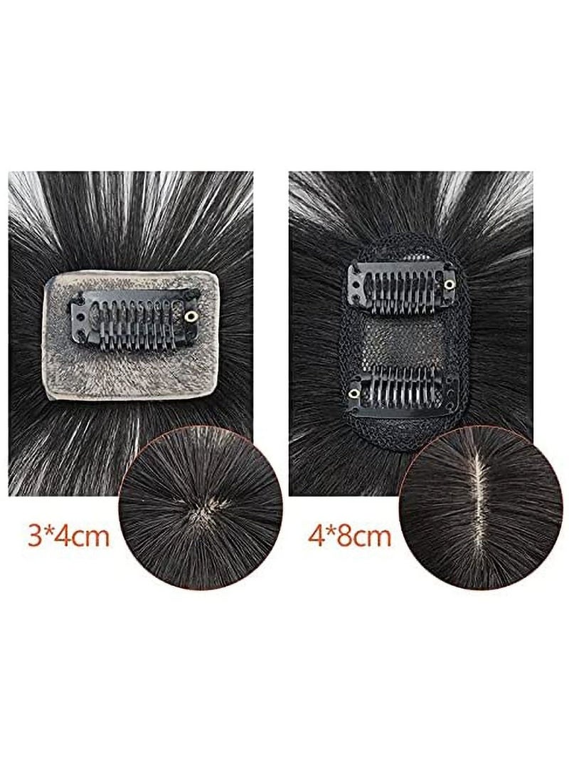 إستيل إبرة بديلة لقطعة الشعر المزيفة غير المرئية على الرأس شعر حقيقي ثلاثي الأبعاد بدوي هوائي شعر مستعار قطعة 4 نمط 01 - Image 3