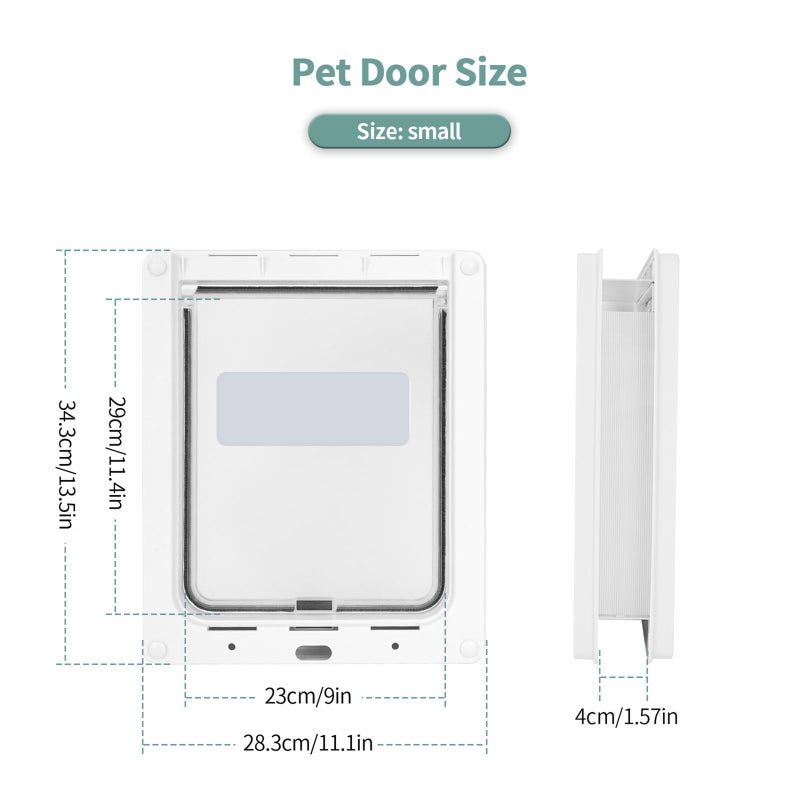 Lessmon Small Doggie Door with Magnetic Locking Panel for Home Security - Durable & Weatherproof Outer Size 13.5x11.1in for Small to Medium Dogs, Cats, Pets. Easy to Install - Image 2