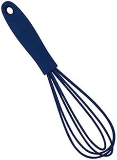 Egg Beater Utensil Kitchen Stainless Steel Wire Non Stick with Soft Handle Mixer Silicone Whisk for Beating Sauce Baking (Blue)