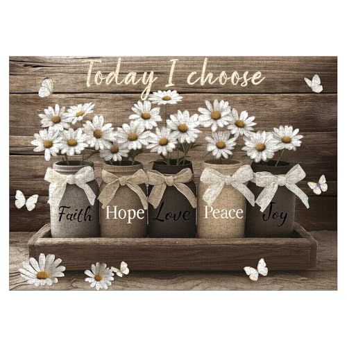 Larkipuzz Religious Flower Bottle Puzzles for Adults 1000 Pieces Inspirational Bible Jesus Floral Jigsaw Puzzle Christian Scripture Catholic Butterfly Vase Daisy Puzzle - Image 5